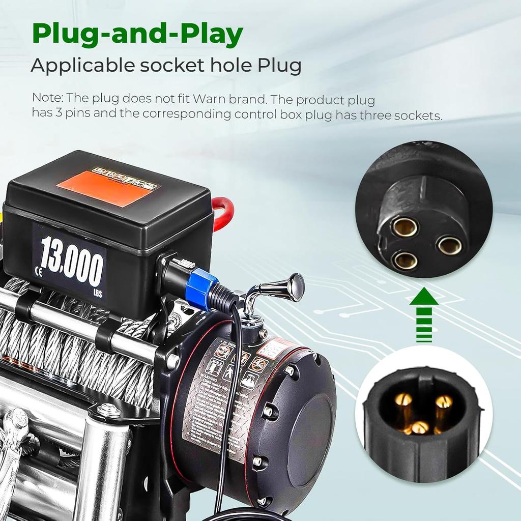 Пульт управления лебедкой, 3-контактный штекер, Пульт дистанционного управления электрической лебедкой с кабелем 9,2 фута для автомобиля, внедорожника