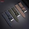 Винтажный ремешок для часов из натуральной кожи, твидовый нейлоновый ремешок 18 мм 20 мм 22 мм, быстросъемный плетеный браслет для Omega для Seiko Smartwatch