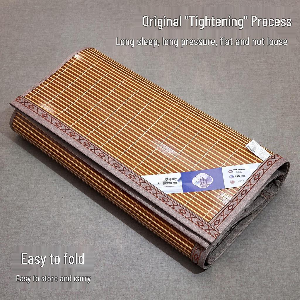 2026 New Style Foldable Double-Sided Bamboo Straw Mat for Summer and Winter - Free Shipping