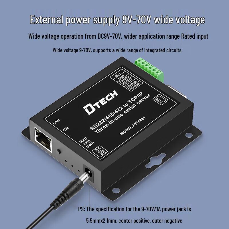 Промышленный последовательный сервер DTECH RS232/485/422 в Ethernet