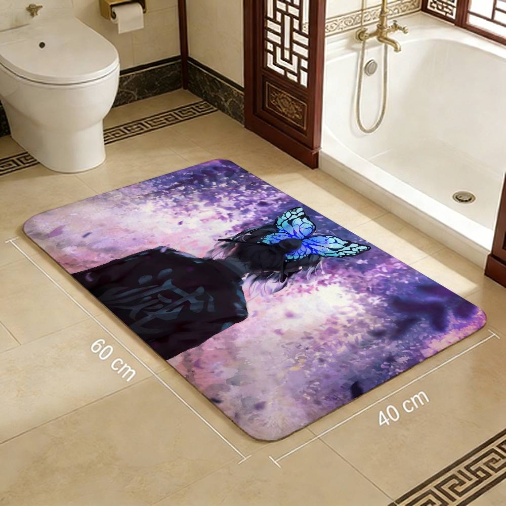 Anime Demon Slayer Bathroom Mat Kids Room Bedroom Decoration Balcony Anti-Slip Doormat Living Room Welcome Rug