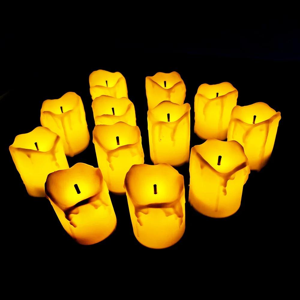 Светодиодная свеча, лампа на батарейке-таблетке, беспламенная мигающая чайная свеча, имитация, для дома, свадьбы, вечеринки по случаю дня рождения, фестивального украшения, свечи