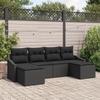 VidaXL 6-Piece Garden Sofa Set with Cushions In Black Poly Rattan 3346833