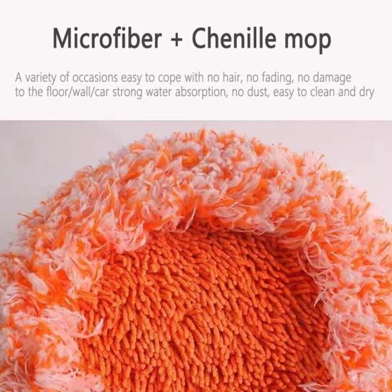 Flat Mop 360 Degree Rotatable Wall Ceiling Cleaning Mop with 3 Mop