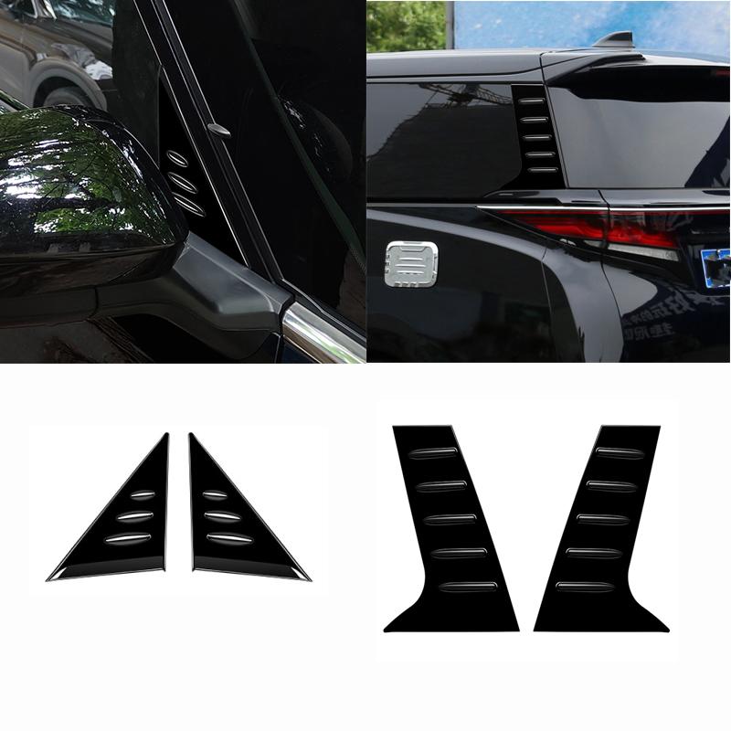 For Toyota Alphard Vellfire 40 Series 2024 ABS carbon Car Exterior Accessories A D Pillar Trim Rear Window Quarter Cover