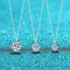 D Color 1ct VVS Moissanite Necklace for Women Simulated Lab Diamond Pendant Gift 100% Sterling Silver Wedding Jewelry Four-claw