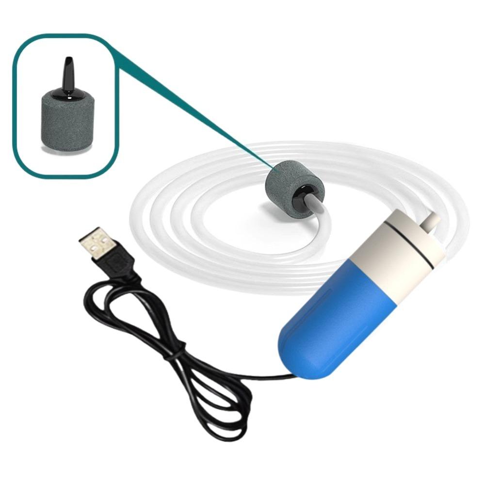 Adjustable Speed Aquarium Oxygen Air Pump USB Charging Ultra Quiet Aquatic Terrarium Filter Anti-slip Portable Mini Oxygen Pump