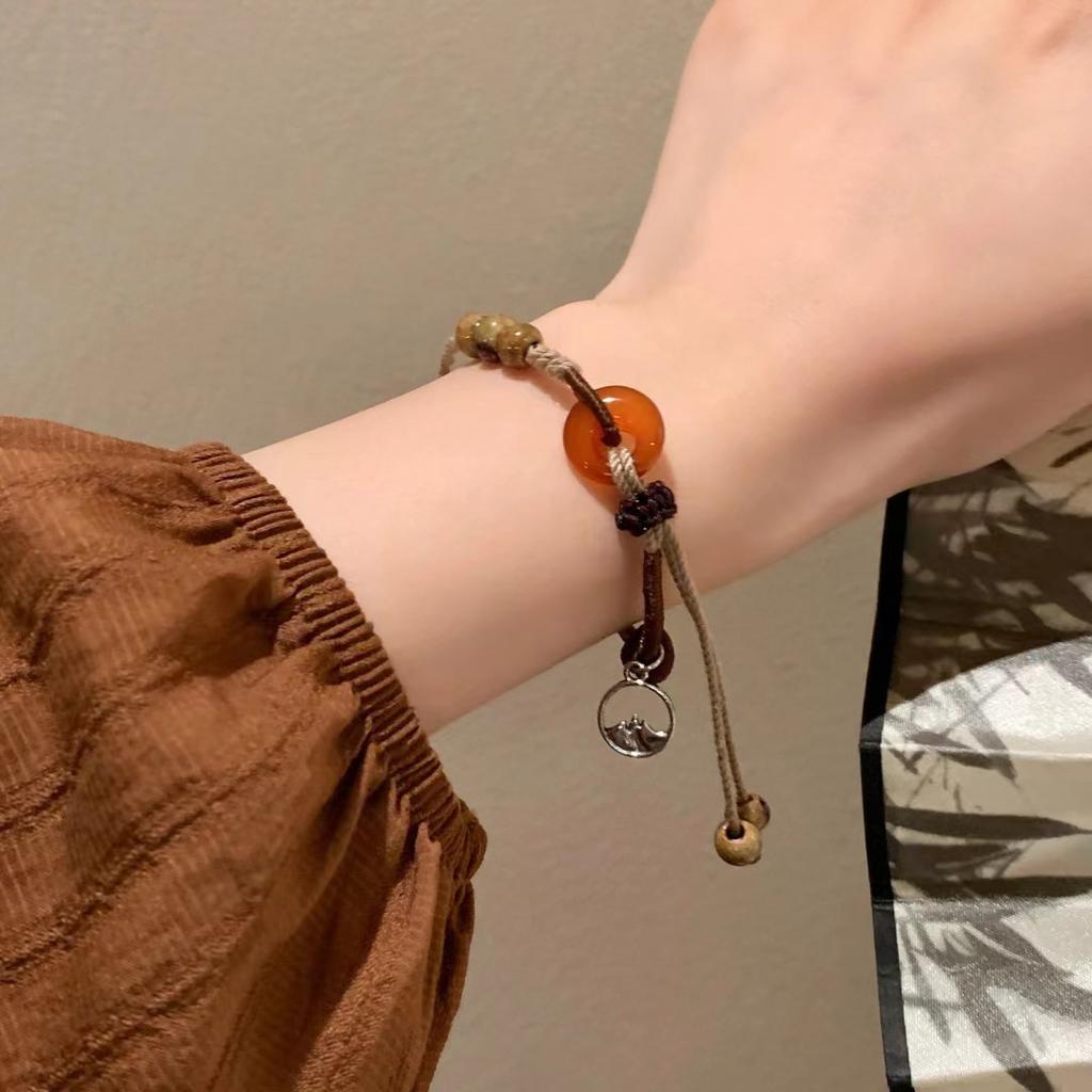 Bohemian style colorful ethnic style hand woven bead bracelet French vacation style adjustable bracelet summer