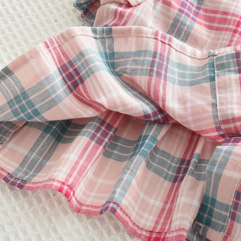 Костюм для девочки Bear Leader 3-7 лет, розовая клетчатая хлопковая футболка + штаны, комплект из двух предметов TZ223