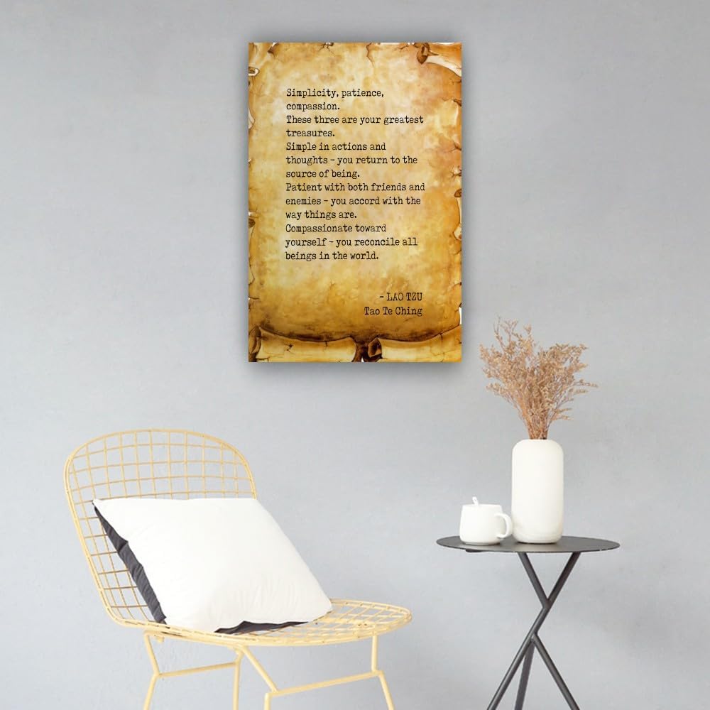 Гхарез Дао Дэ Цзин Постеры с изречениями Цитата Настенное искусство Винтажный Мотивационный Настенный декор для Украшения ванной комнаты Современные Картины Жикле-принты