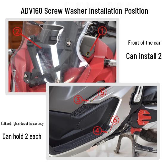 Honda ADV160/ADV150 Motorcycle Body Panel Decorative Screw Gasket Aluminum Alloy Accessories