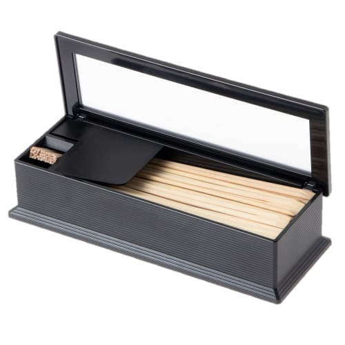 Strix Design Chopstick Case, Made In Japan, Black, with Cover and Toothpick Case, Fits Chopsticks Up To 23cm Long, Easy Access, Fingerprint Resistant,