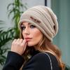 Autumn Winter Women Knitted Baotou Hats Fashionable Postpartum Stacking Velvet Hat