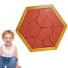 Шестиугольная головоломка Танграм - деревянные головоломки - геометрические формы развивающие игры для малышей, семейная портативная игра-головоломка