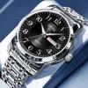 Швейцарские мужские автоматические механические часы 2025 года, водонепроницаемые, из нержавеющей стали, с двойным календарем, люминесцентным дисплеем