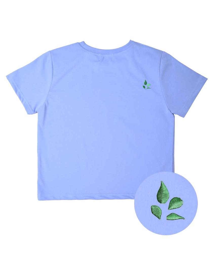 LADINSIDE Jasmine Logo Crop Short Sleeve T-Shirt Blue