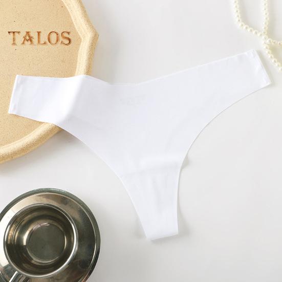 Women Underwear Low-Waisted Ice Silk Seamless Cool Feeling Cotton Crotch Underpants Solid Color Daily Briefs for Home Sleep