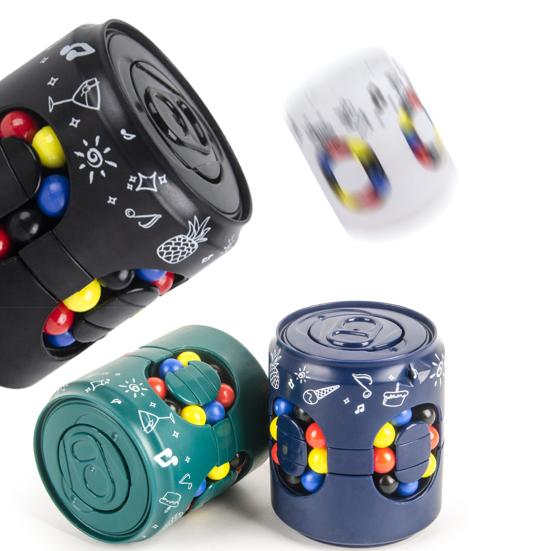 Вращающаяся красочная игрушка в виде банки с фасолью, снятие стресса, образовательная головоломка для мозга, сенсорная бусина, банка для напитков, головоломка, игрушка-непоседа, подарок для детей и взрослых