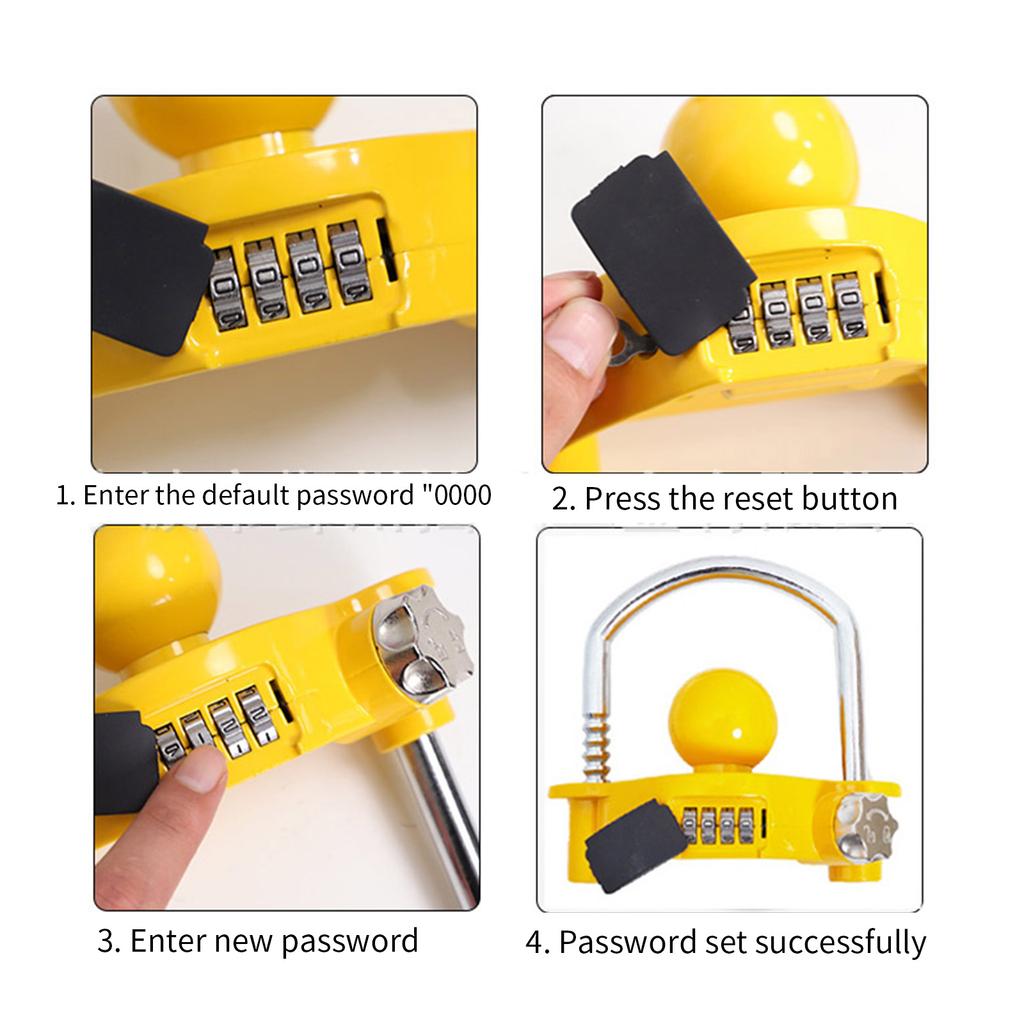 Сверхпрочный регулируемый сцепной шар, защита от кражи, универсальный пароль, замок сцепного устройства для каравана, кемпингового прицепа, U-образный