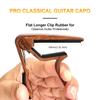 WINGO Classic Flat Guitar Capo for Classic Nylon String Guitar Grain 5 Picks (Wood Color) -
