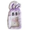 Esther Bunny Trading Card Case, Pass Holder, Fluffy Plush Toy (Purple)