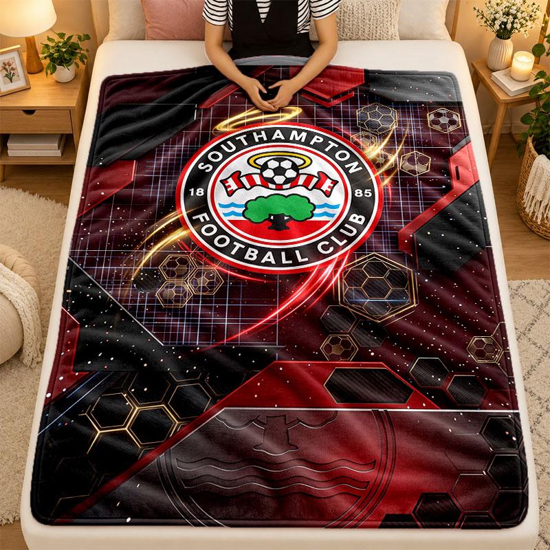 Flannel BlanketSouthampton Football Warm Soft Throw Blanket for Indoor Sofa Bed Living Room Use