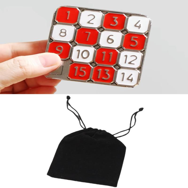 1-15 Metal Number Slide Puzzle Brain Puzzle Games Exercise The Brain Educational Toy Developing For Children Huarong Road Toys