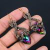 Mystic Topaz Handmade Copper Wire Wrap Jewelry Earring 2.76 K7p51