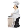 Chef Cooking Figurine Small Stereoscopic Art Ornament Resin Decoration Statue for Kitchen Living Room Bedroom