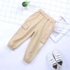 Boys Spring and Autumn Overalls Solid Color Pocket Casual Pants