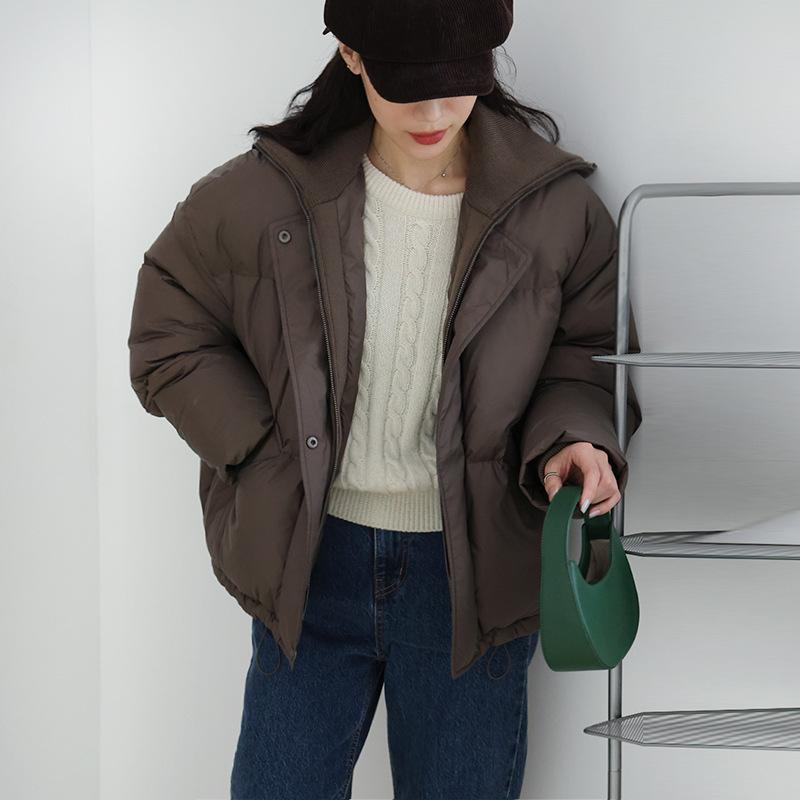 Короткая куртка-пуховик женская 2024 новая зимняя женская одежда корейская версия свободная большого размера женская куртка на утином пуху