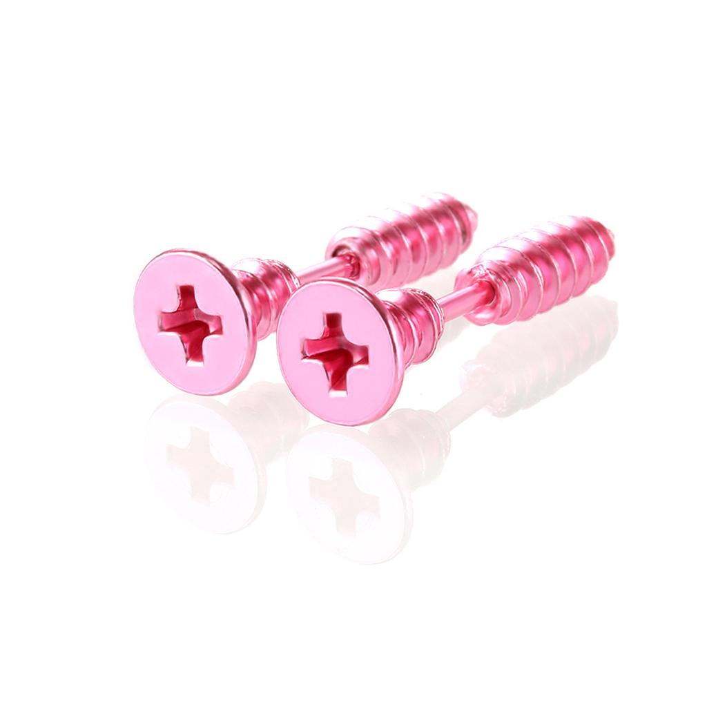 Multiple Colors Small Stainless Steel Screw Men's Studs Earrings Women Punk Gothic Black Tragus Piercing Ear Jewelry Accessories