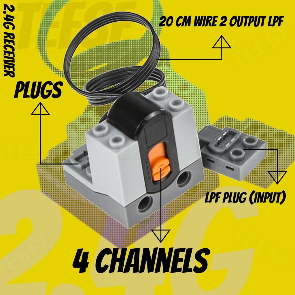 TEESE 5-Piece Technic Electric Robot Set with Remote Control Receiver and Box, Compatible with LEGO Technic Parts