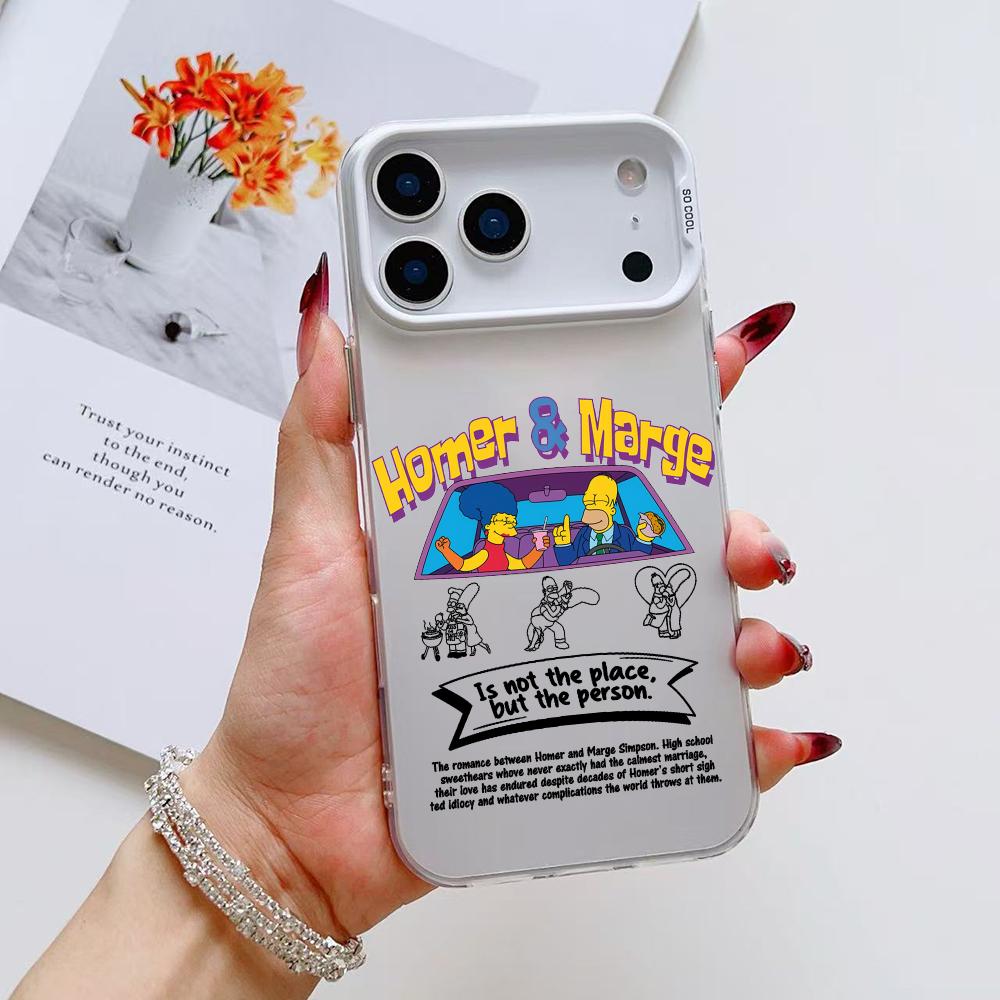 Смешной мультяшный чехол для телефона S-SimpsonS для iPhone 17 16 15 14 13 12 11 Pro Max Air Матовый Лазерный Аврора Ударопрочный Funda