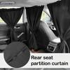 4Pcs Car Privacy Curtains Universal Divider Curtain Between Rear Seat Auto Blackout Sun Shades Side Window Covers Accessories