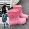 Fashion Rain Shoes Women's Simple Short Rain Boots Summer Waterproof and Non-slip Rain Shoes Rubber Shoes