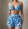Европейский и американский сексуальный купальник-бикини из трех частей с принтом - Женский купальник-бандаж для отпуска