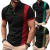 Men's Summer Striped Print Short-Sleeved Polo Shirt Men's Sports Short-Sleeved T-Shirt