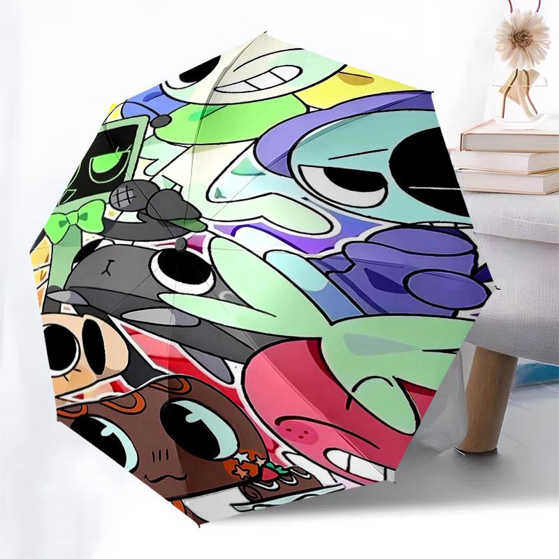 Cuphead, Art Themed Automatic Opening and Closing Umbrella, Compact Travel Umbrella, Lightweight and Portable, Suitable for Beach Commuting