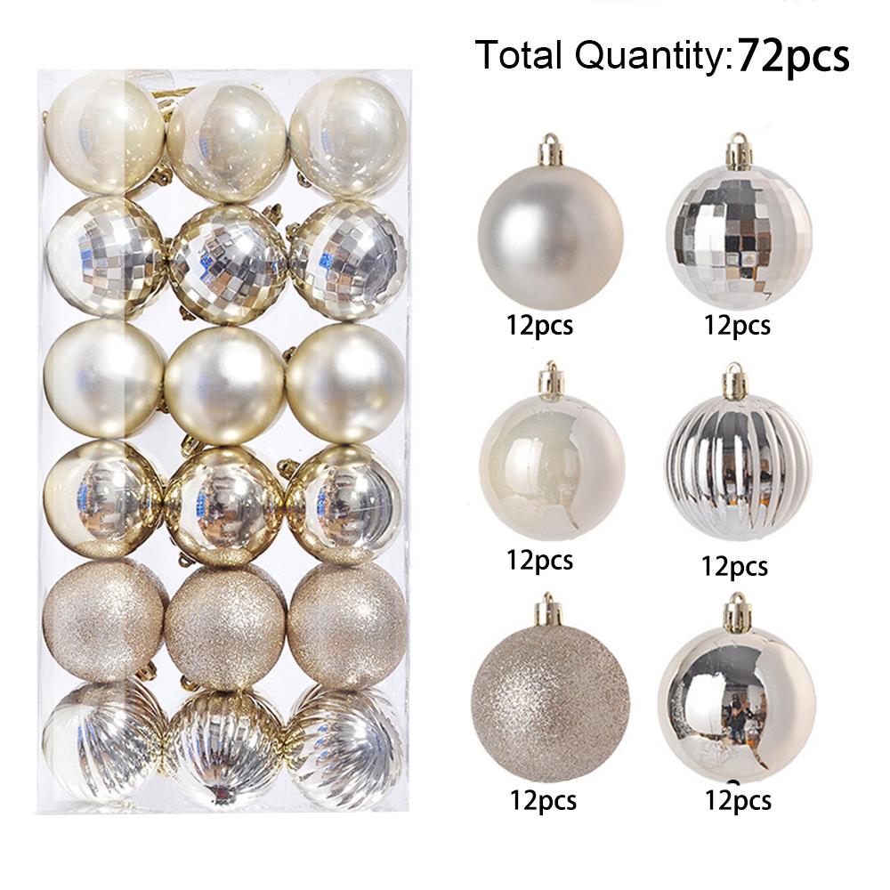 Пластиковые рождественские шары, 72 шт. 2,6 см Рождественские елочные украшения Подвесные шары Рождественские елочные безделушки для Нового года Рождественский елочный декор