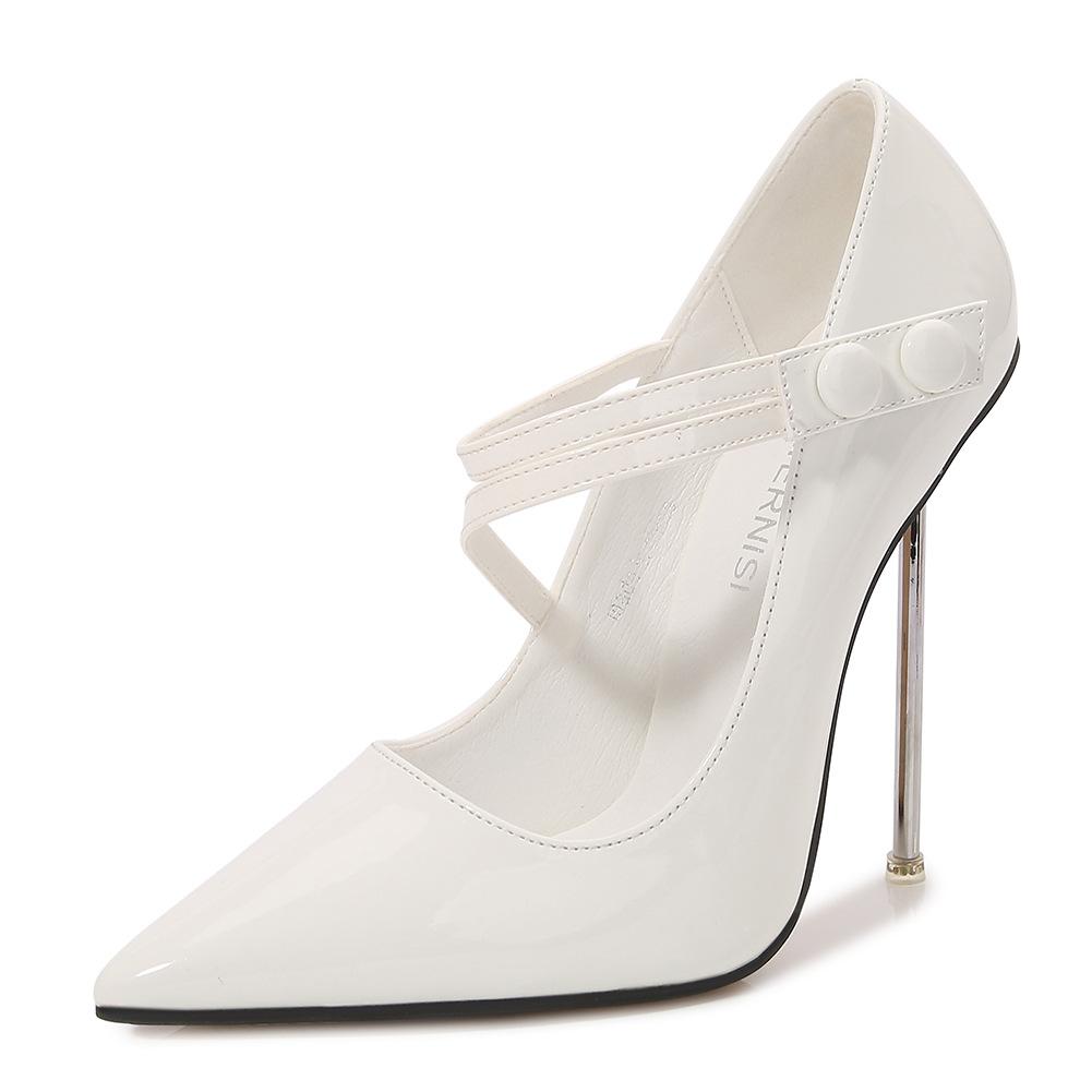 Остроносые туфли на тонком каблуке, с открытым верхом, с металлическим каблуком, больших размеров, на высоком каблуке, модные, сексуальные, для подиума, одинарные туфли