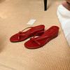 Sheepskin Grape Mother and High 6cm Slippers Women's Summer Toe Fairy Wind Outside Wearing Thin Strap Wedge Herringbone Cool Slippers