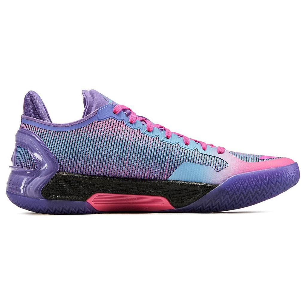 Li Ning Blade 4 V2 Амортизация Скользкая Подошва Легкие Отскок Низкие Баскетбольные Кроссовки Мужские Сине-Фиолетовые ABAU037-9