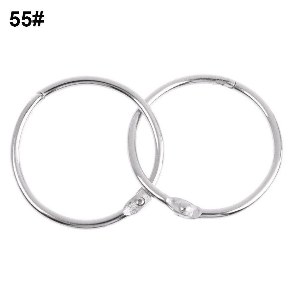 10pcs/lot Plated Album Metal Scrapbook Clips Loose Leaf Binder Keychain Circle Hinged Rings