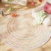 Cream Style Bedroom Decor Carpet Colorful Art Carpets for Living Room Fluffy Soft Round Lounge Rug Home Thicken Plush Floor Mat