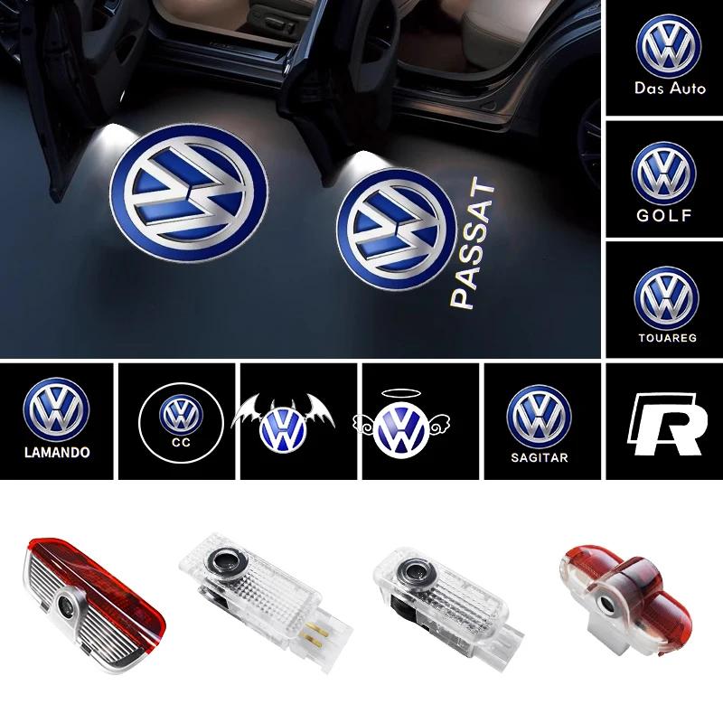2pcs LED Car Door Projector Logo Welcome Light For Volkswagen Golf Sagitar Passat TIGUAN TOUAREG Touran Phaeton B5 B6 B7 B8 CC VK1