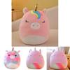 Rainbow Unicorn And Cow Plush Pillow Cushion For Kids Cartoon Animal Stuffed Toy With Embroidered Details