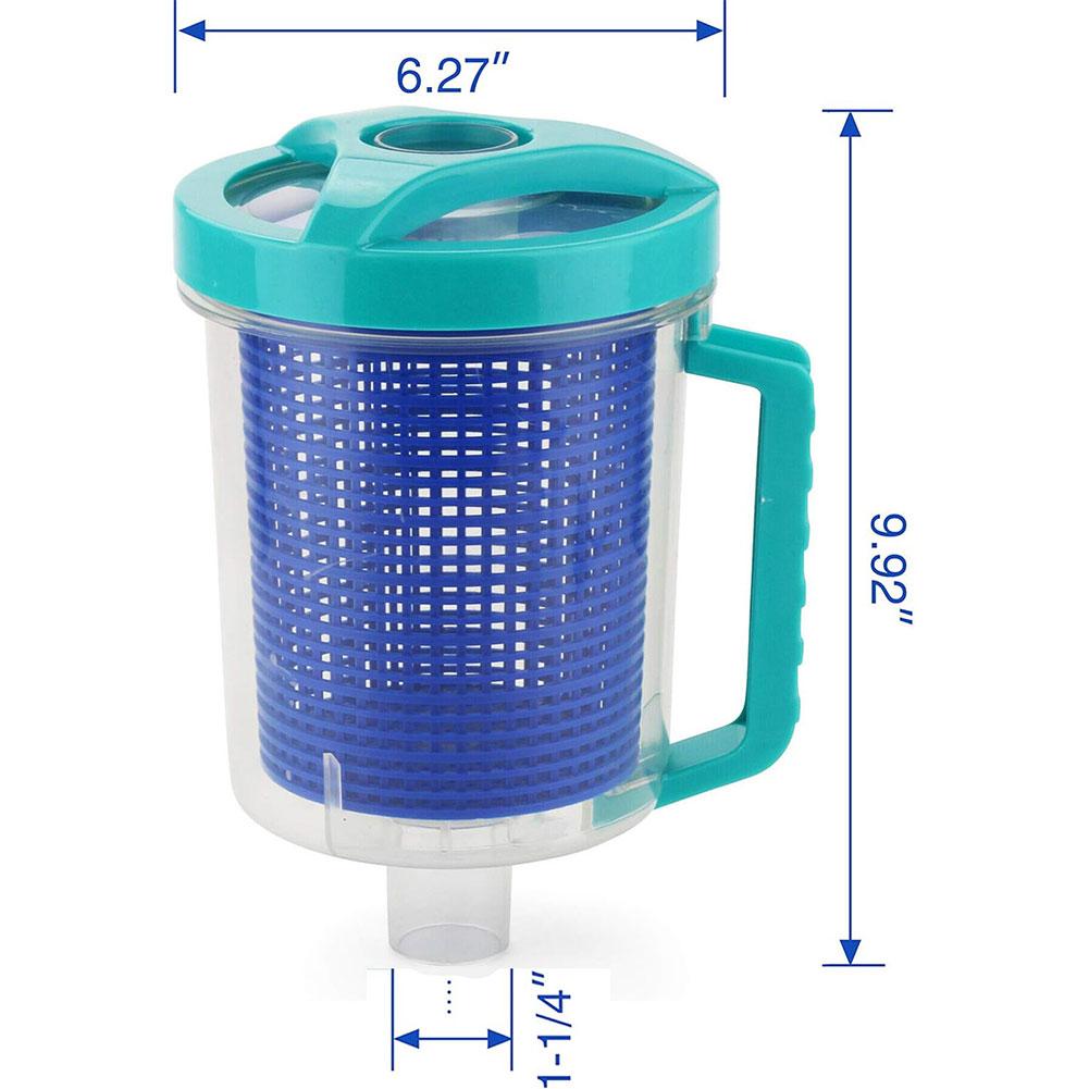 Inline Pool Leaf Canister Pool Vacuum Filter with 5 Skimmer Socks Pool Leaf Collector Swimming Pool Accessories