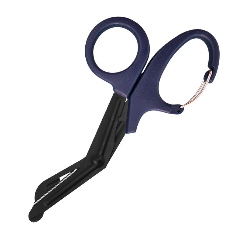 Ножницы из нержавеющей стали 19 см: Марля, Канва, Бинт ЭМТ, Изогнутый кончик, Лента.