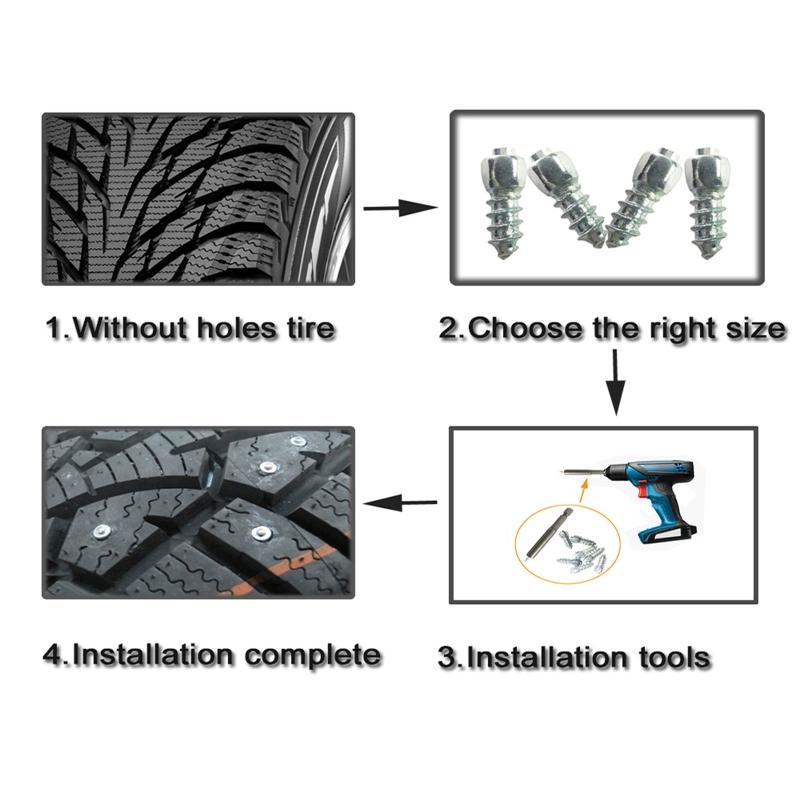 100 шт. противоскользящие винты-шпильки многоразовые для мотоциклов, велосипедов, шин, зимних шин, шипы из твердого сплава